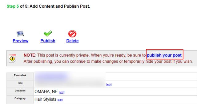 Publish your post