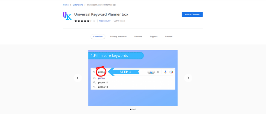 Universal Keyword Planner Box